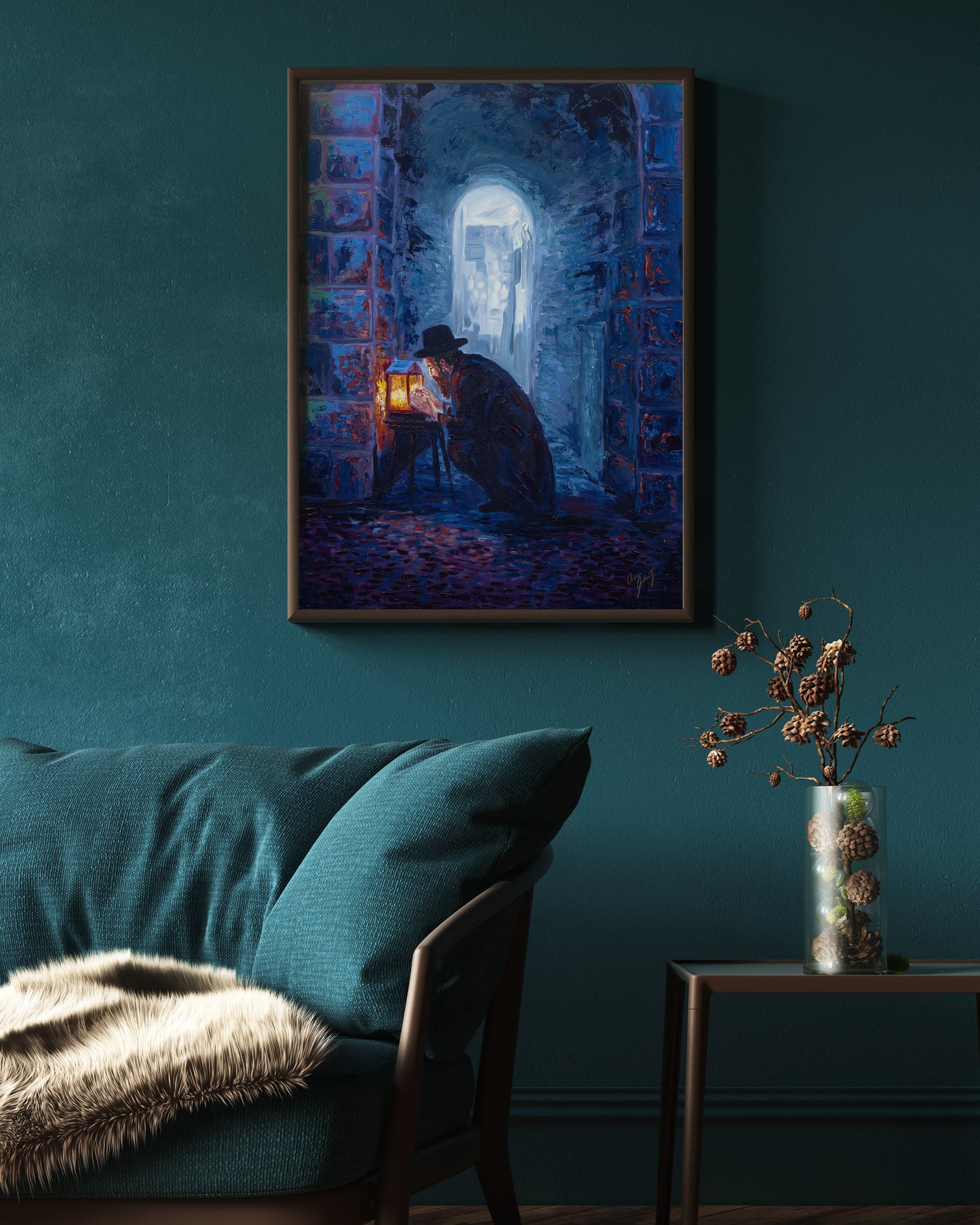 Chanukah Lights Semi Original Giclee
