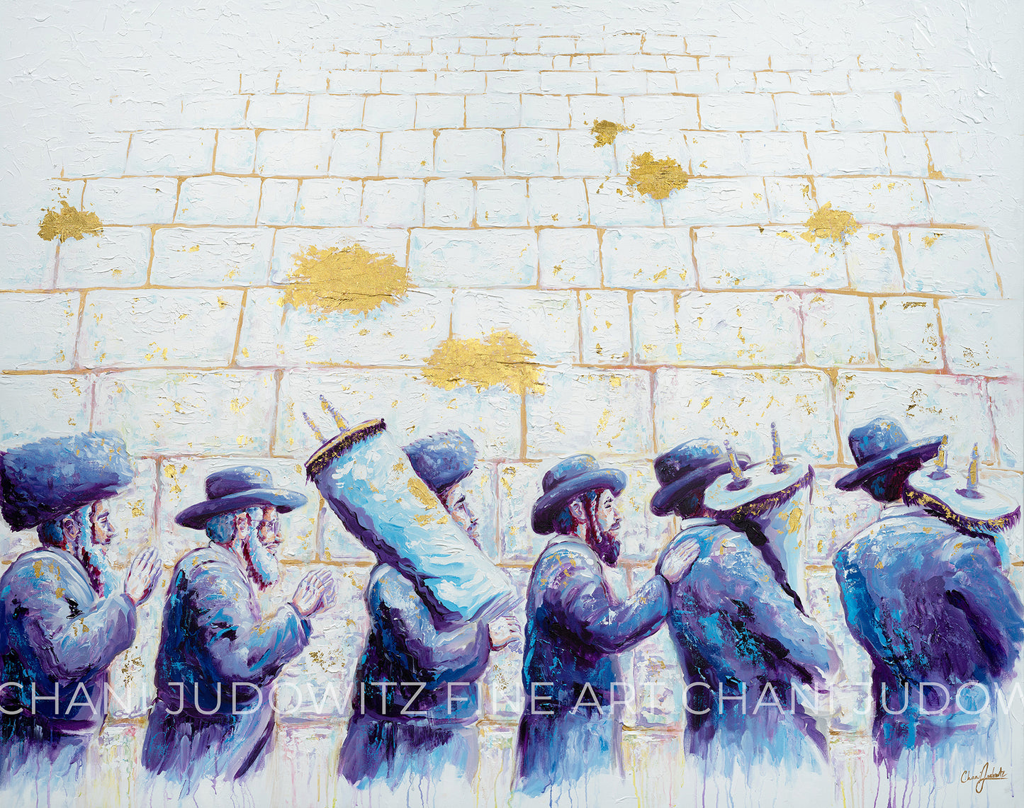 Torah at the Kosel Semi Original Giclee