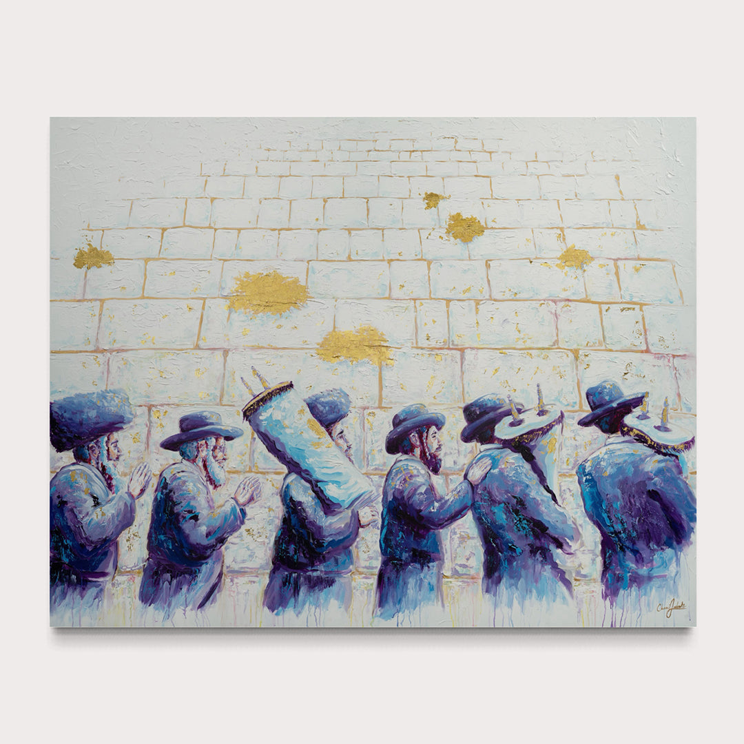 Torah at the Kosel Semi Original Giclee