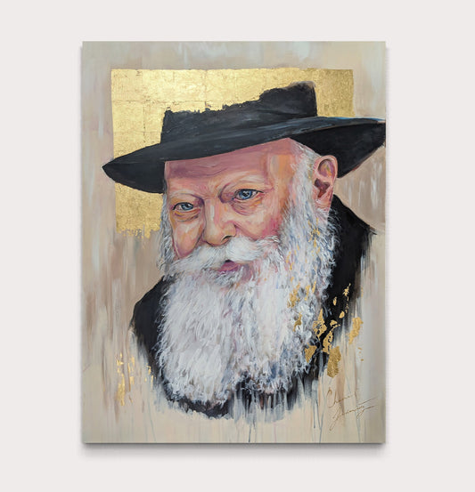 Lubavitcher Rebbe Hand-Embellished Giclee