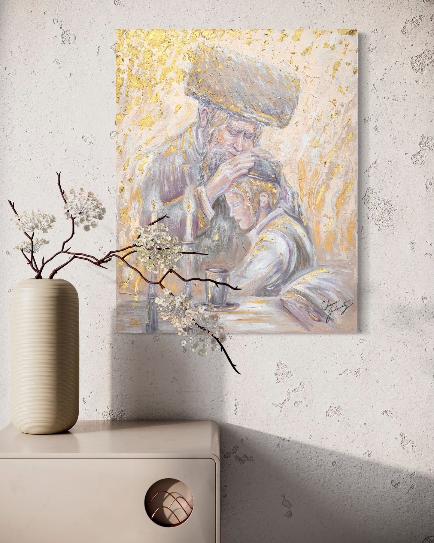Luminous Shabbos Blessing Original Art